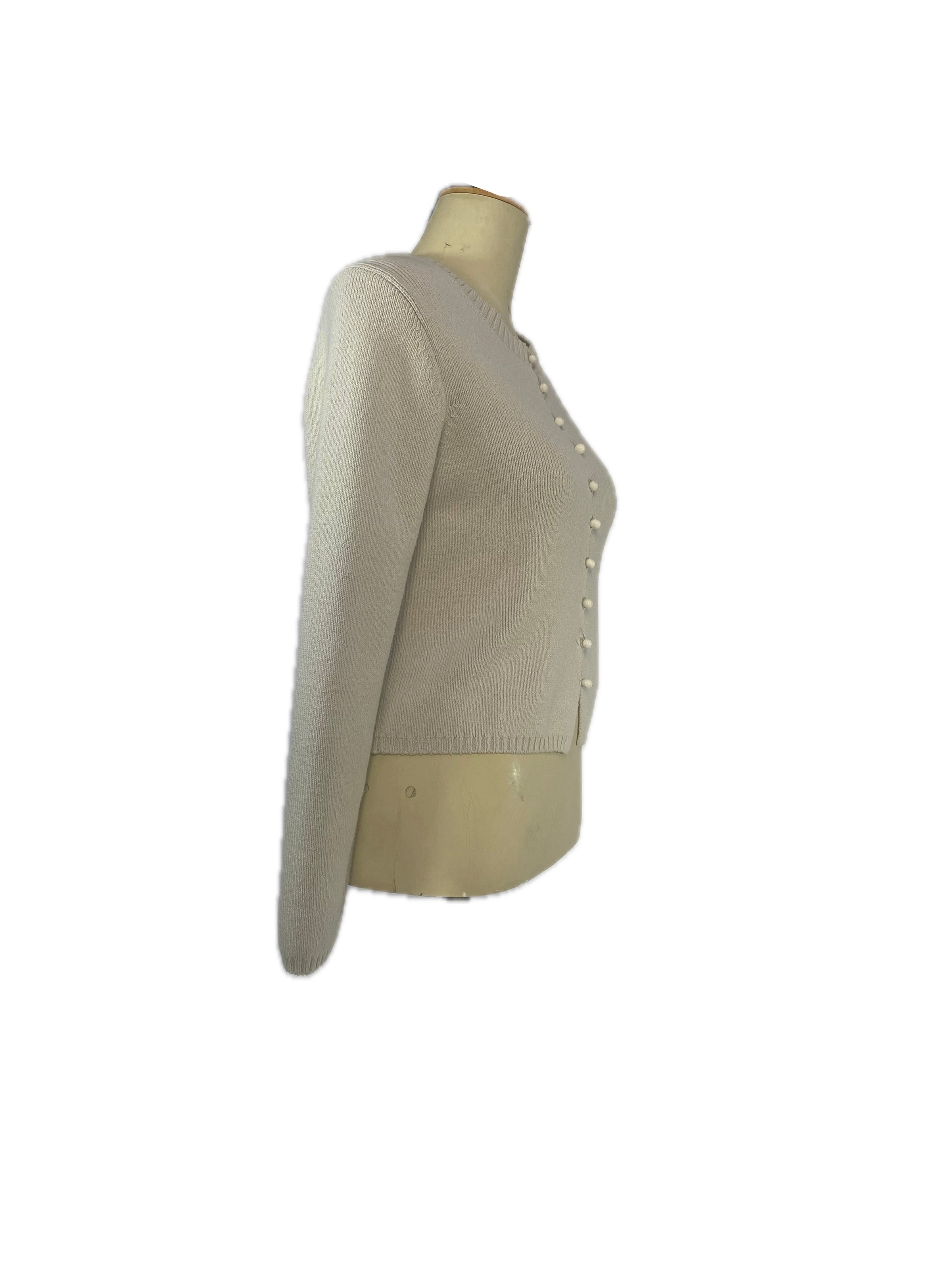 Massimo Dutti Beige Button-Up Jersey