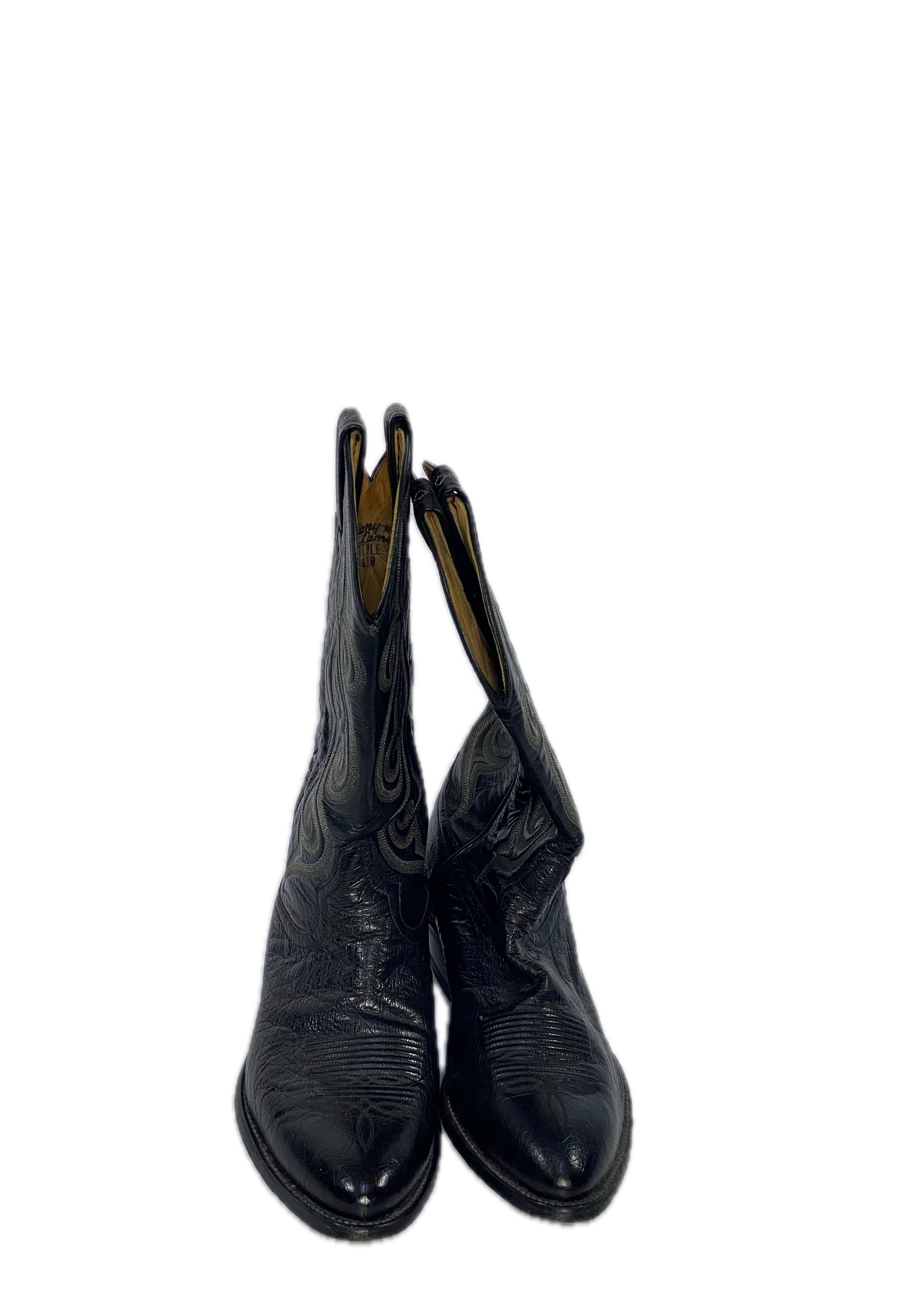 Black Patterned Boots