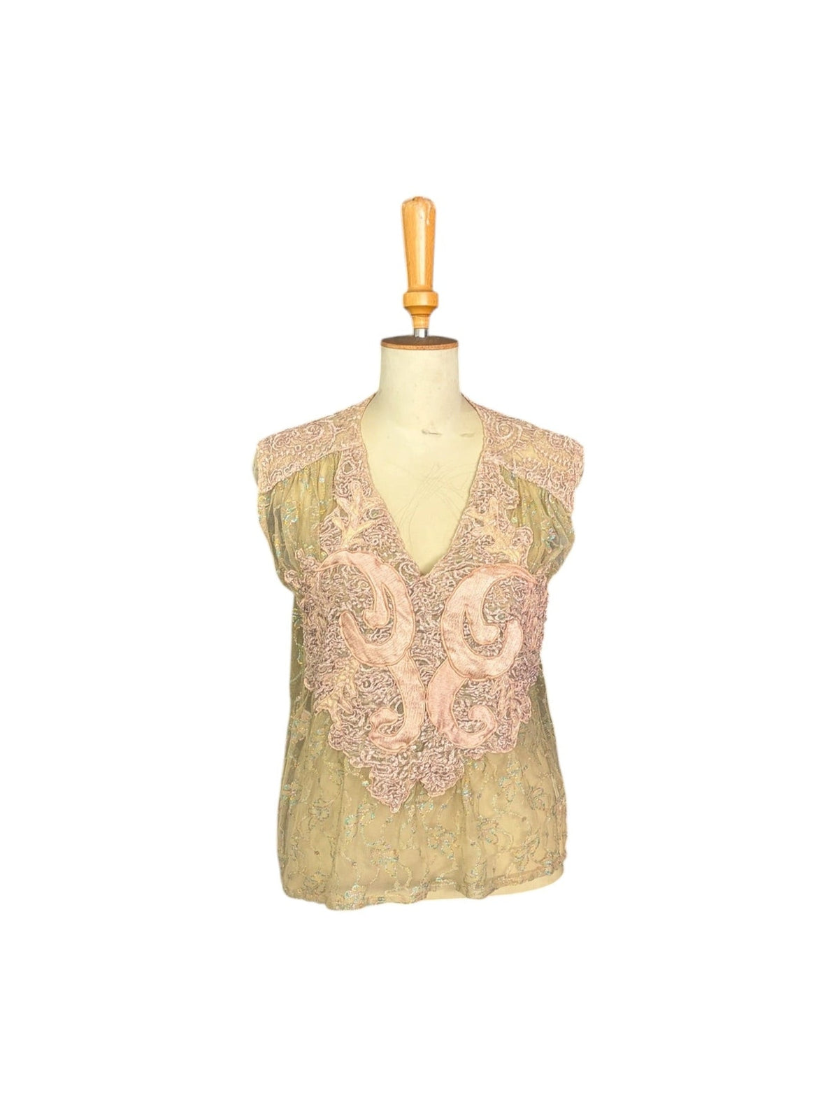Gold and Pink Sheer Vest