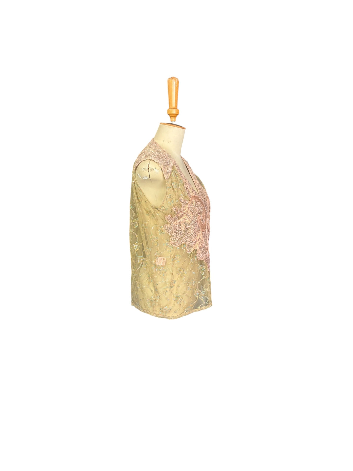 Gold and Pink Sheer Vest