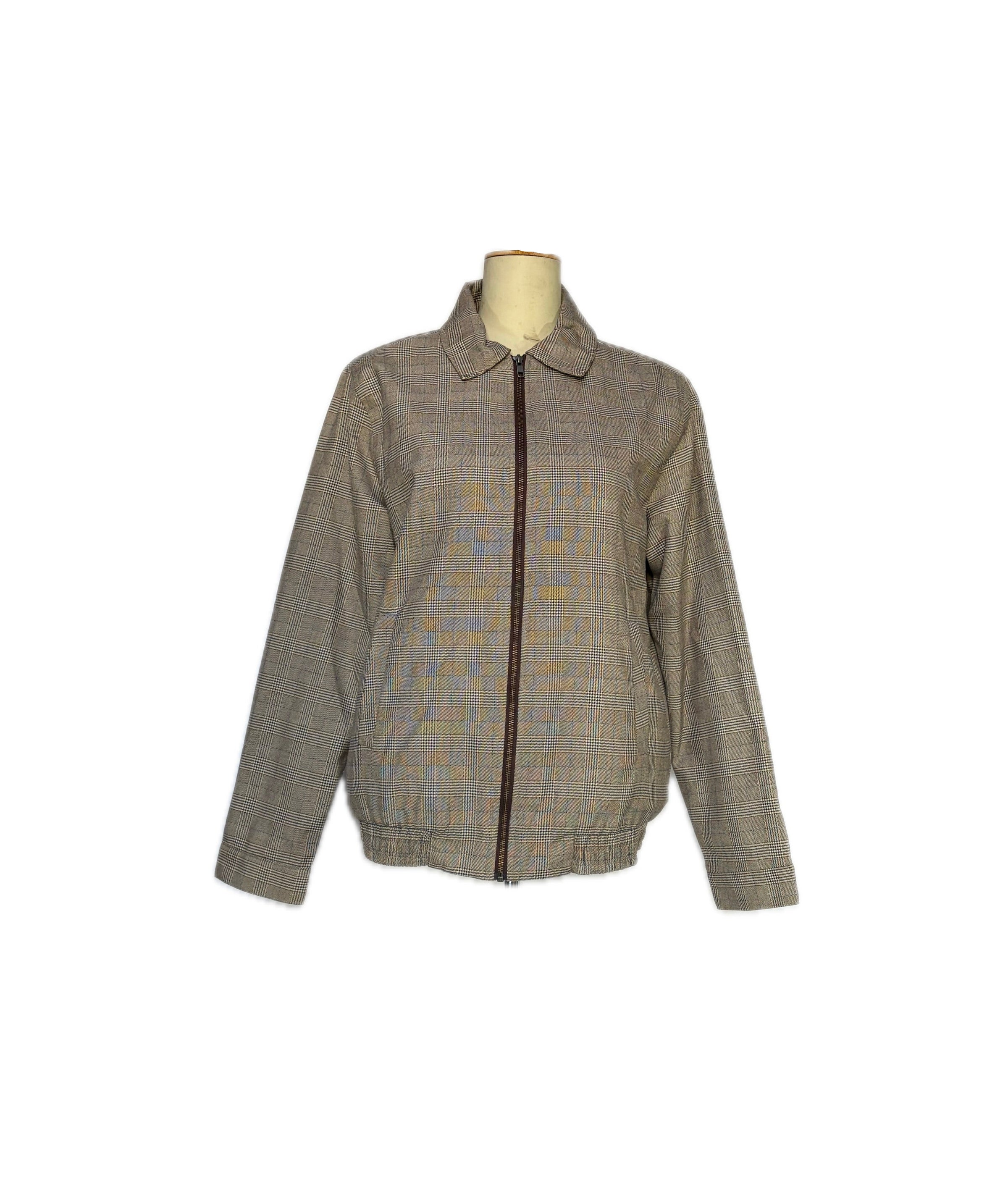 Zip Jacket With Glen Plaid Pattern