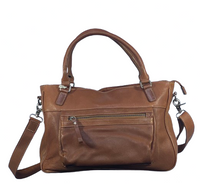 Brown leather handbag