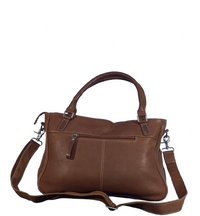 Brown leather handbag