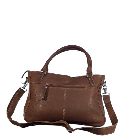 Brown leather handbag